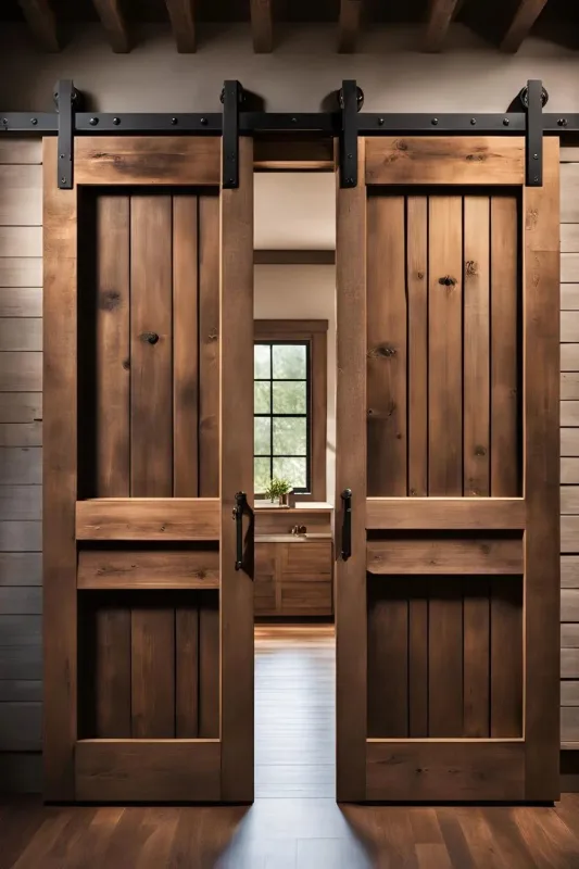 ahır kapı modeli çift kanat sürgülü